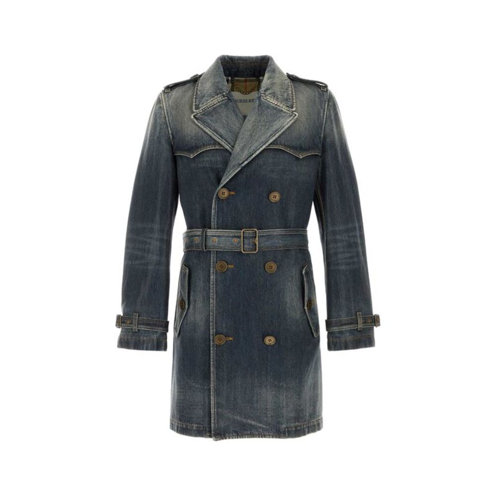 Burberry Men Denim Trench Coat